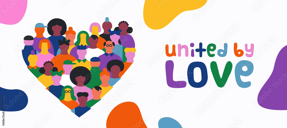 United by love diverse people friend team banner United by love diverse people friend team banner