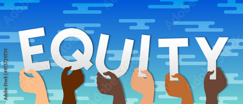 Equity concept diverse people hand teamwork