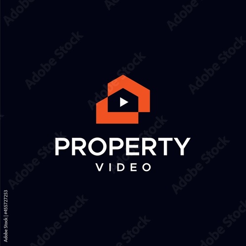 A very modern  clean and unique logo that combines a house with a camera or video. EPS 10  Vector.