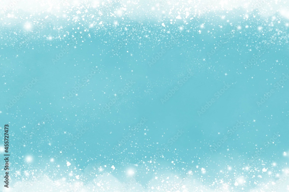 Blue bright sky snow winter star light background Blue bright sky snow winter star light background