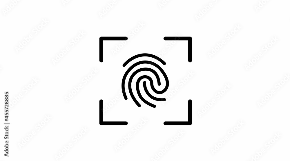 Fingerprint Scan icon. Vector isolated flat black and white editable illustration Fingerprint Scan icon. Vector isolated flat black and white editable illustration