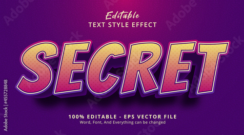 Editable text effect, Secret text on headline gaming poster style