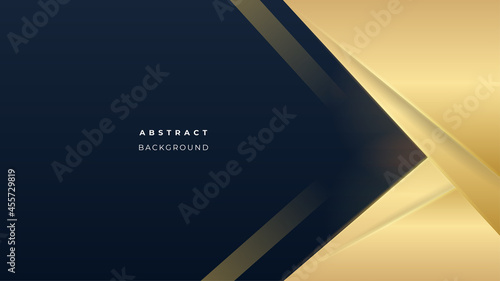 Abstract dark navy blue and gold business presentation background