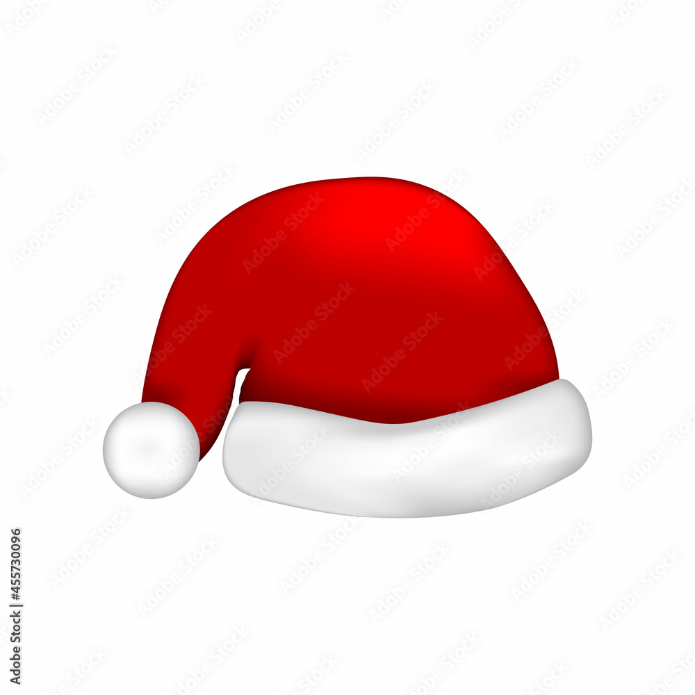 Santa Claus hat. Detail of a New Year's costume. Christmas outfit. Vector illustration Santa Claus hat. Detail of a New Year's costume. Christmas outfit. Vector illustration