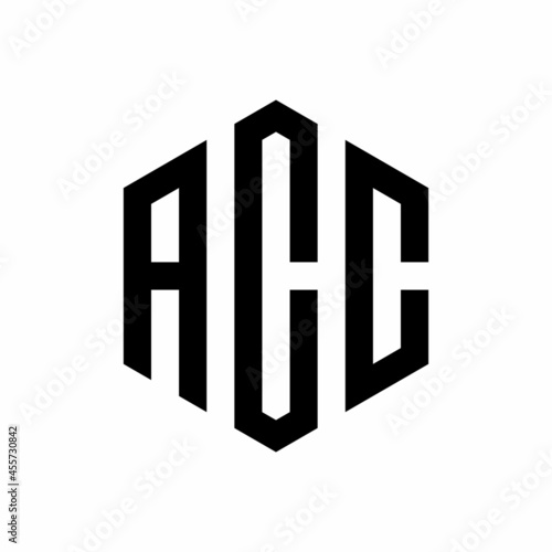 Initial three letter ACC logo hexagon