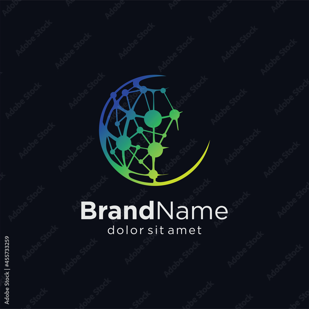 World Circle Tech logo design concept vector illustration. Globe ...