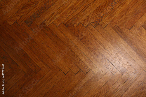 Wooden parquet floor as background  top view