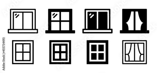 Window icon set. Interior design