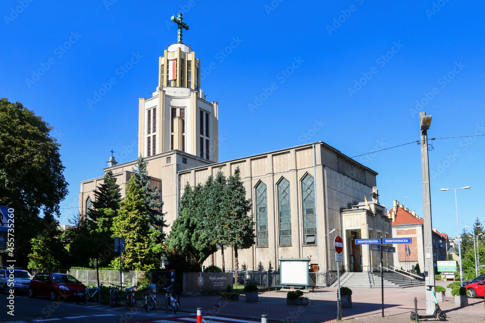 KRAKOW, POLAND - SEPTEMBER 06, 2021: St. Stanisław Kostka church in Debniki quarter, Krakow, Poland.
