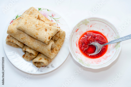 photo ophoto of pancakes and jamf pancakes and jam photo