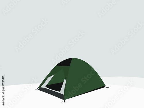 Tourist tent in the snow