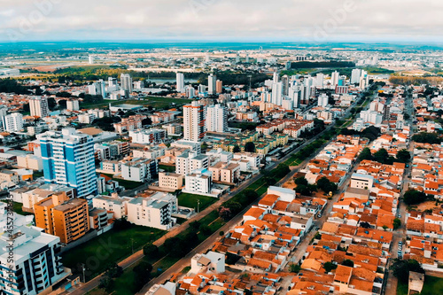Aerial view of cityscape of vitória da conquista in bahia, braz photo