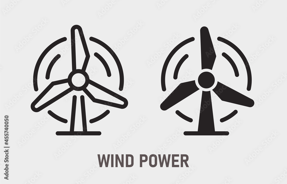 Wind power on white background. Vector illustration. Wind power on white background. Vector illustration.