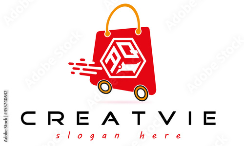 e-Commerce monogram AQI letter  logo  design vector, business logo, icon shape logo, stylish logo template