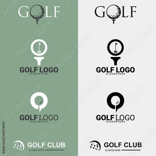 Set of golf club logos, labels and emblems. suitable for company logo, print, digital, icon, apps, and other marketing material purpose. golf logo set.