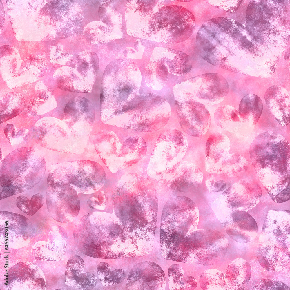 3D image, rendering Seamless pattern on a Pink background. Pink Heart. Holiday Valentine's Day. Backdrop. Postcard, cover. 3D image, rendering Seamless pattern on a Pink background. Pink Heart. Holiday Valentine's Day. Backdrop. Postcard, cover.