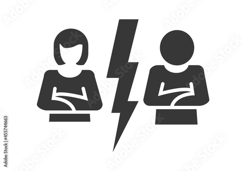 icon of divorce and marriage crisis vector illustration