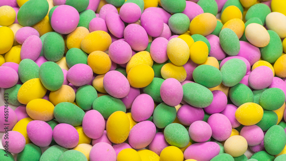 Group of colorful peanuts in glaze. Group of colorful peanuts in glaze.
