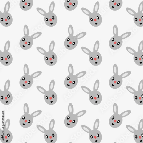 Pattern with gray bunnies on a light background. © li195a