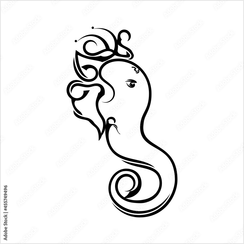 Ganesha The Lord Of Wisdom Calligraphic Style M_2109007 Ganesha The Lord Of Wisdom Calligraphic Style M_2109007