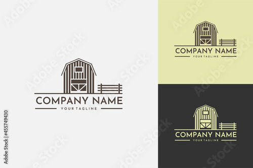 Vintage farm house . ranch logo design template for modern farm company- vector logo icon design element