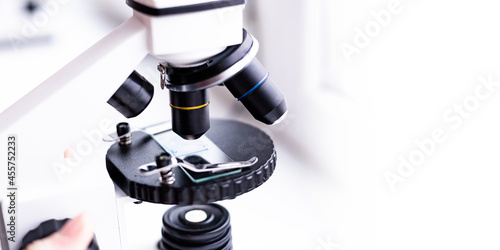 medical laboratory, use of a microscope for chemical biological samples examining liquid, equipment, scientific and medical research, microscopic research, under a microscope, scientific laboratory