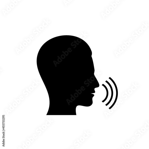 Voice control icon. Speak or talk recognition icon isolated on white background