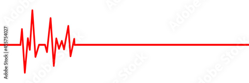 Heart rate pulse line vector isolated on white background. Heartbeat pulse rhythm red line illustration. Cardio graph symbol