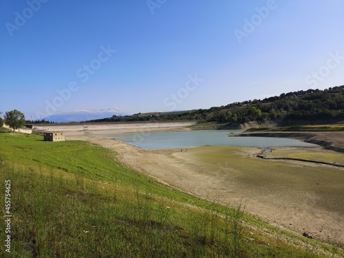 Penne dam in abruzzo dry due to drought