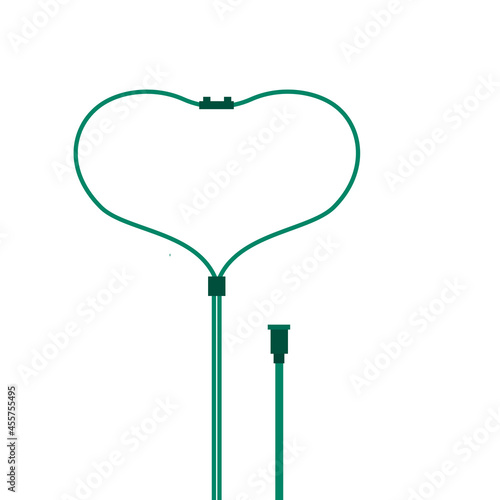 an Oxygen nasal cannula tube cartoon on white background.