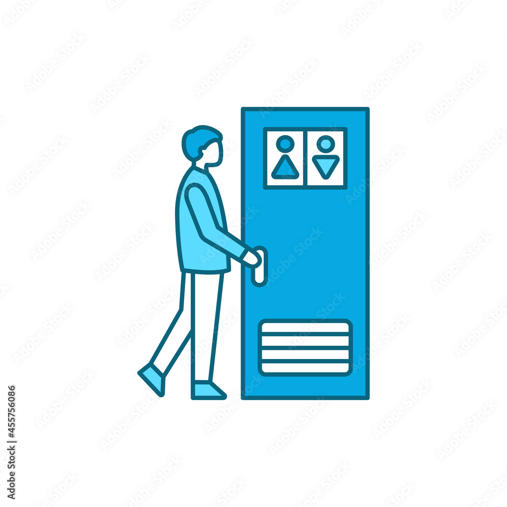 Going to toilet color line icon. Pictogram for web page, mobile app