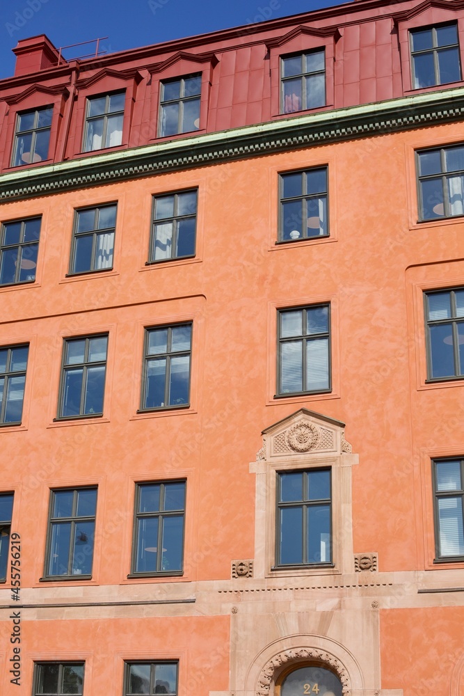 Beautiful old buildings in the city of Stockholm