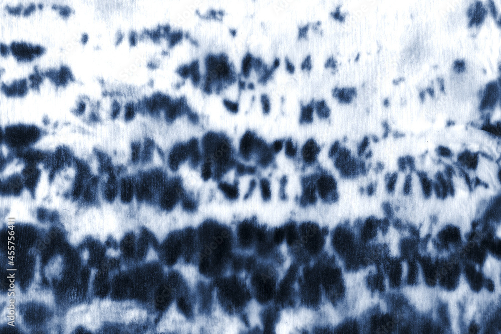 Tie dye shibori pattern. Hand painted ornamental indigo blue navy colored elements on white background. - obrazy, fototapety, plakaty 