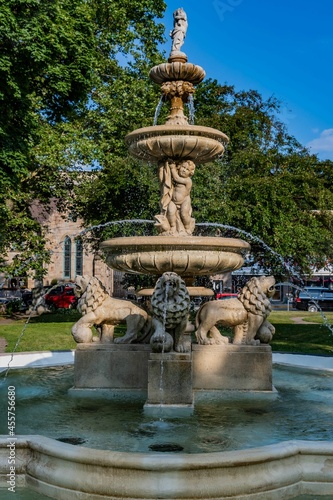 Closeup of The Pasqurilla Fountain, Central Park, Johnstown, Pennsylvania, USA