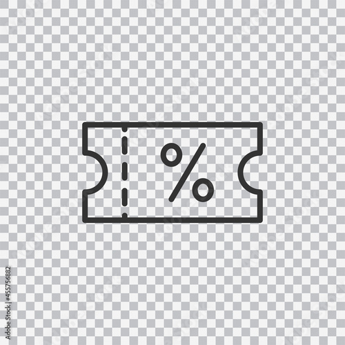 Discount, sale. Minimal line web icon isolated on transparent background. Concept for infographic, website or app.