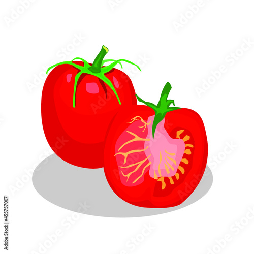 red tomato isolated on white background