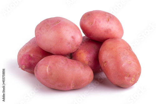 Perfect group of Raw Red Potatoes isolated on white background