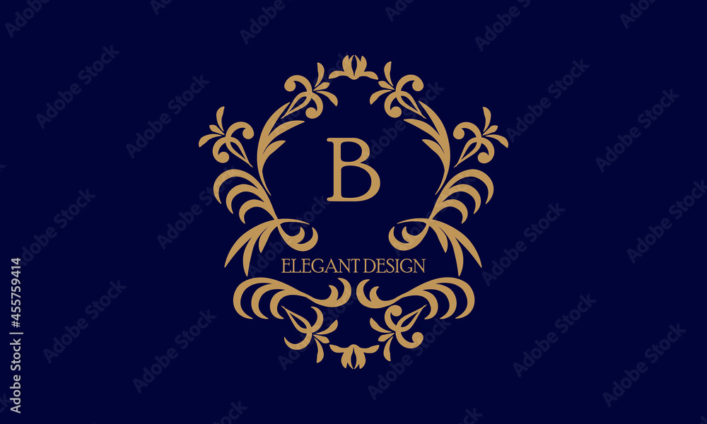 Exquisite monogram template with the initial letter B. Logo for cafe, bar, restaurant, invitation. Elegant company brand sign design.