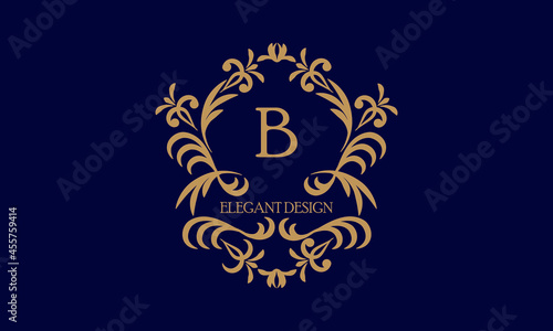 Exquisite monogram template with the initial letter B. Logo for cafe, bar, restaurant, invitation. Elegant company brand sign design.