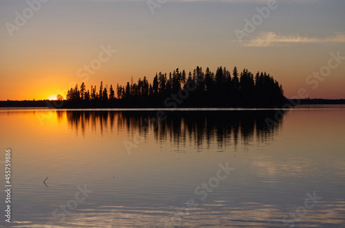 Colourful Sunset at Astotin Lake, Elk Island National Park