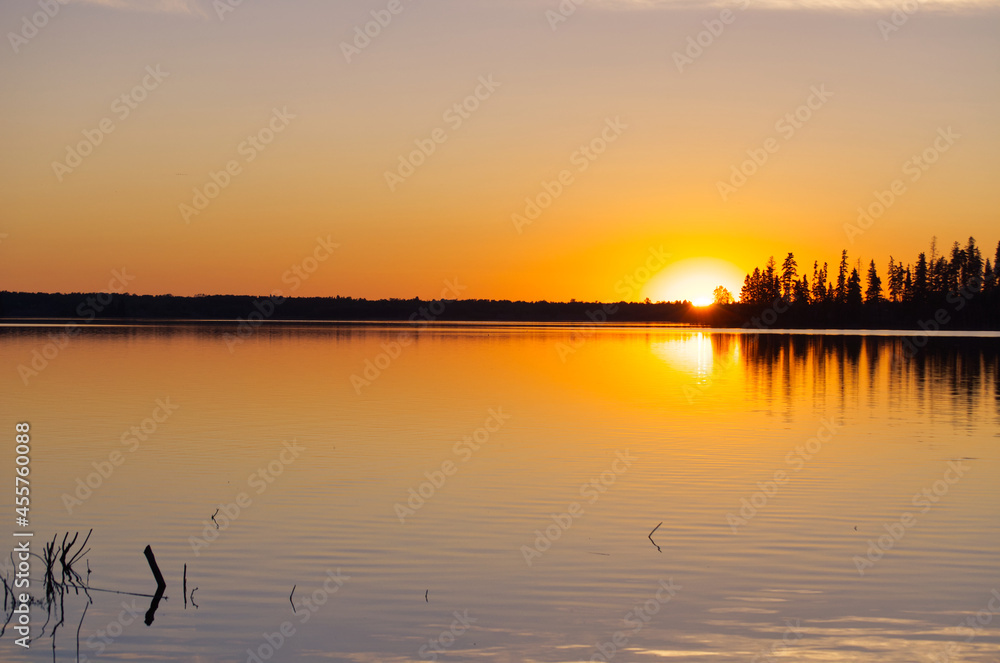 Colourful Sunset at Astotin Lake, Elk Island National Park Colourful Sunset at Astotin Lake, Elk Island National Park