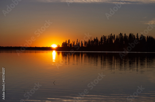 Colourful Sunset at Astotin Lake, Elk Island National Park