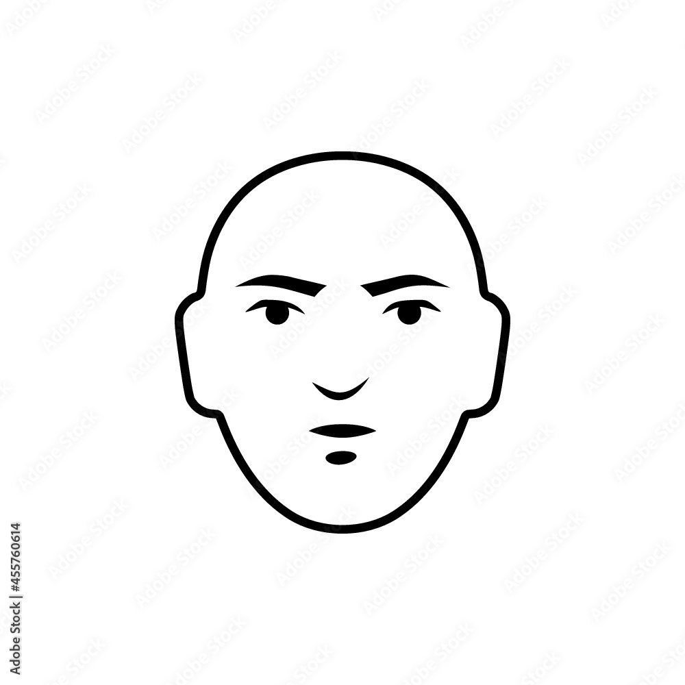 Man Face Icon Isolated on white background Man Face Icon Isolated on white background