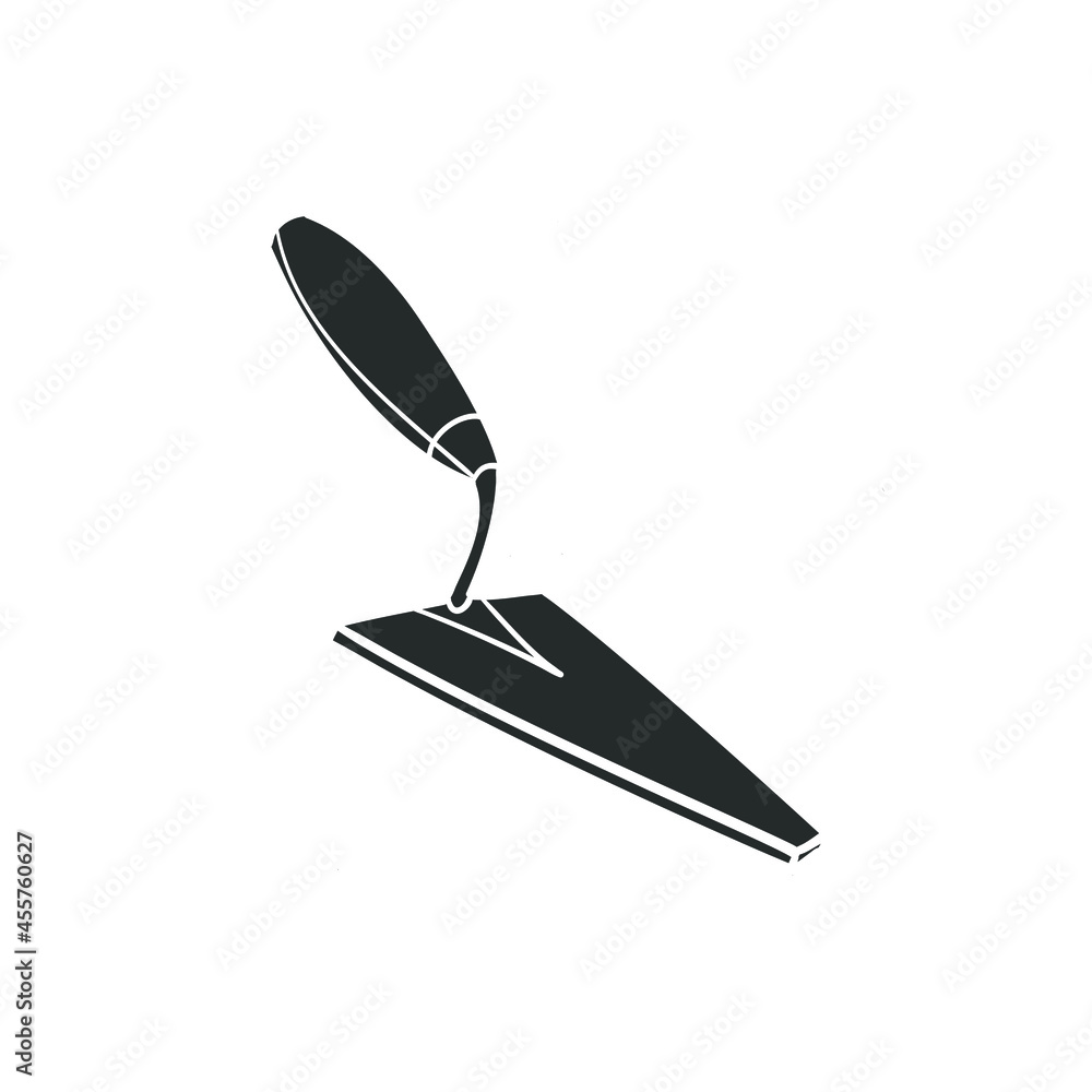 Trowel Mason Icon Silhouette Illustration. Worker Tools Vector Graphic