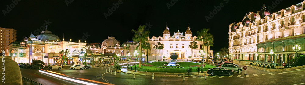 Obraz na płótnie The night view of Casino Square of Monte Carlo, Monaco w salonie
