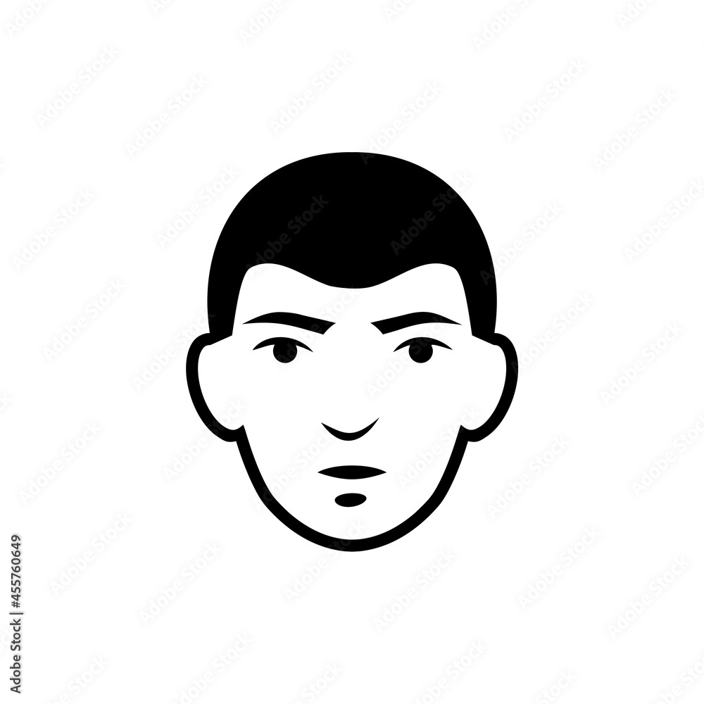 Man Face Icon Isolated on white background