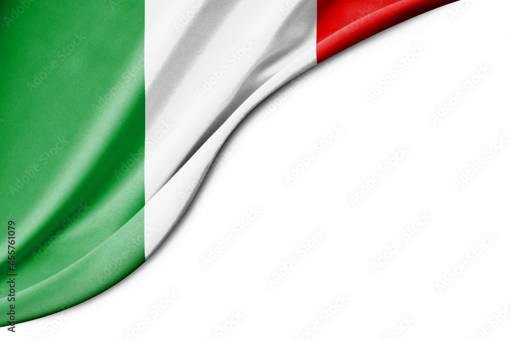 Italy flag. 3d illustration. with white background space for text.
