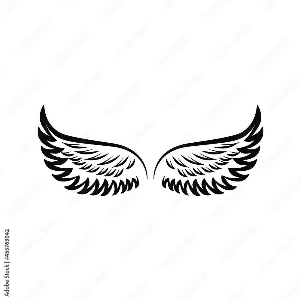 Fototapeta premium Angel wings icon vector. fly illustration sign collection. pilot symbol. wings logo.
