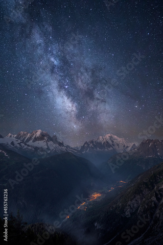 Milky way over mont blanc