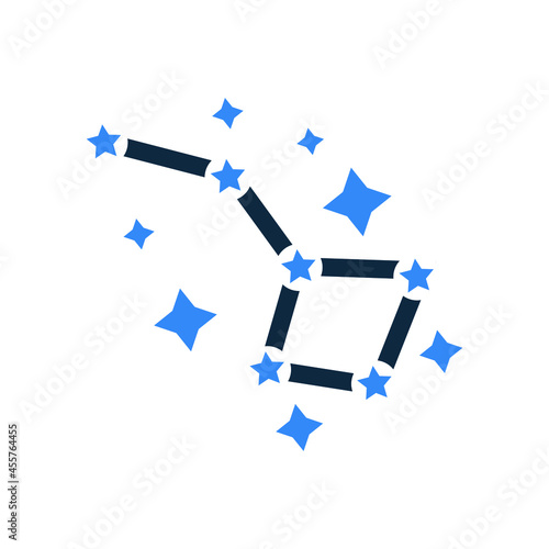Constellation, planets, big dipper icon. Simple flat design Concept.